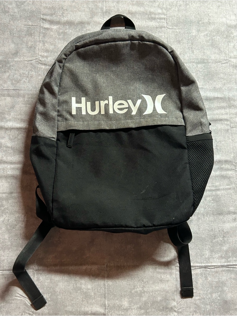 Hurley Two-Tone Black and Gray Backpack with Logo